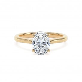 18ct Lab Grown Oval Solitaire Ring 1.54ct D VVS