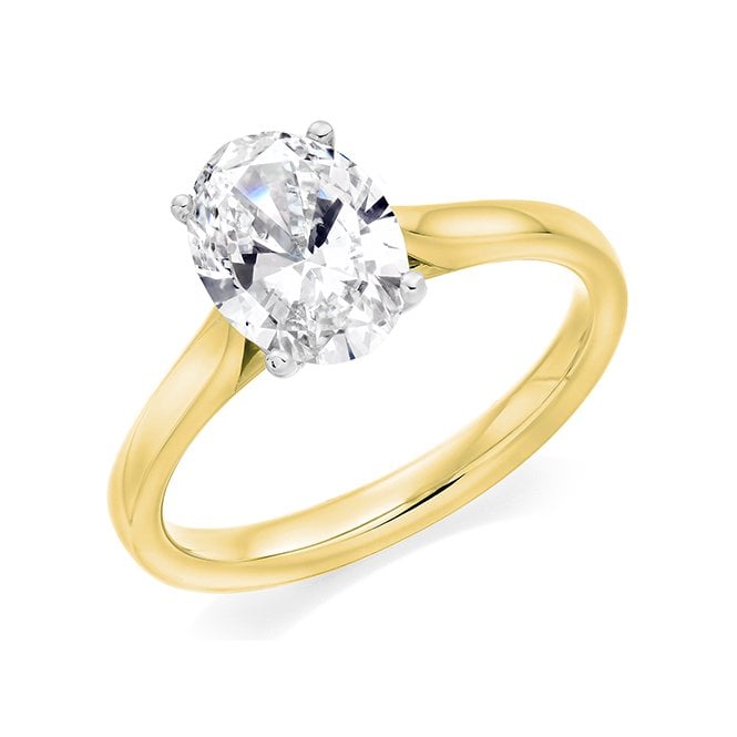 Lowry Diamonds 18ct / Plat 1.52ct Oval Lab Grown Diamond Ring Certified 1.52ct E VS1