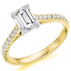 18ct / Plat 1.90ct Lab Grown Diamond Solitaire Ring Certified Centre Stone 1.57ct  D / VVS2 Emerald Cut