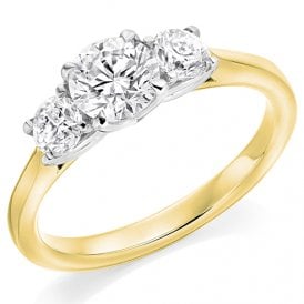 18ct / Plat Lab Grown Diamond 3 Stone Ring 2.05ct  Certified E VVS (1.01ct Centre)