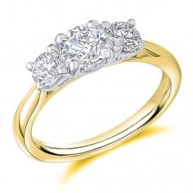 18ct / Plat Lab Grown Diamond 3 Stone Ring 2.95ct  Certified E VS1 (1.51ct Centre)