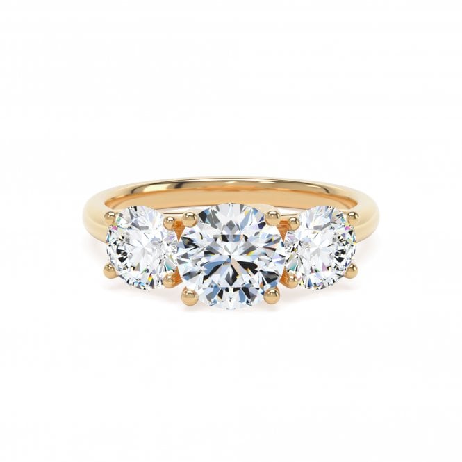18ct/Plat Lab Grown Diamond 3 Stone Ring 3.4ct D VVS