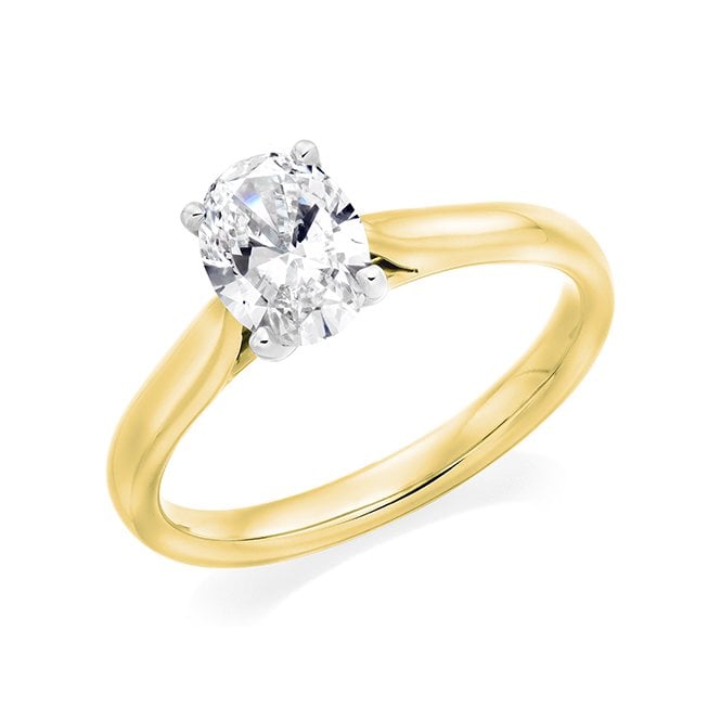 Lowry Diamonds 18ct / Plat Oval Lab Grown Diamond Solitaire Ring Certified 1.06ct D / VVS2