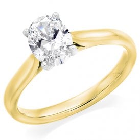 18ct / Plat Oval Lab Grown Diamond Solitaire Ring  Certified 1.06ct D / VVS2
