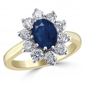 18ct Sapphire & Diamond Cluster Ring