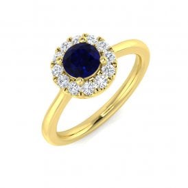 18ct Sapphire & Diamond Cluster Ring