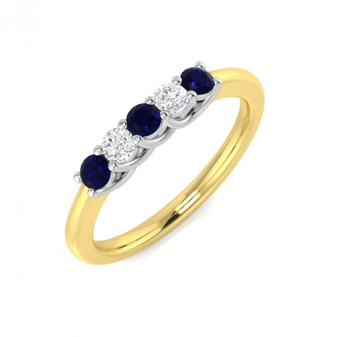 18ct Sapphire & Diamond Eternity Ring 0.12ct Sapphire 0.21ct