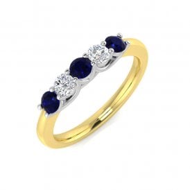 18ct Sapphire & Diamond Eternity Ring 0.22ct Sapphire 0.43ct