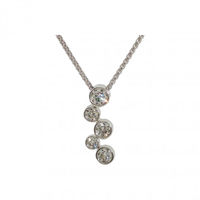 Lowry Diamonds 18ct Wg Diamond bubble Pendant & Chain 0.38ct