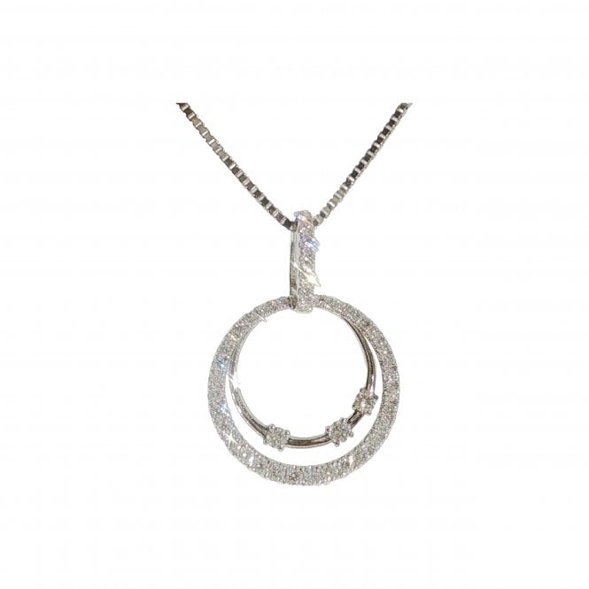 Lowry Diamonds 18ct Wg Diamond Circle Pendant & Chain