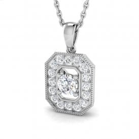18ct White Diamond Cluster Pendant