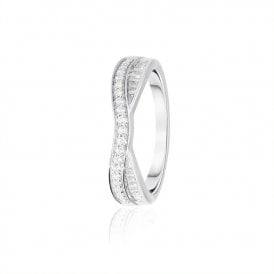 18ct White Gold Diamond Channel Set Wedding Ring .25ct