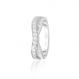 18ct White Gold Diamond Channel Set Wedding Ring .50ct