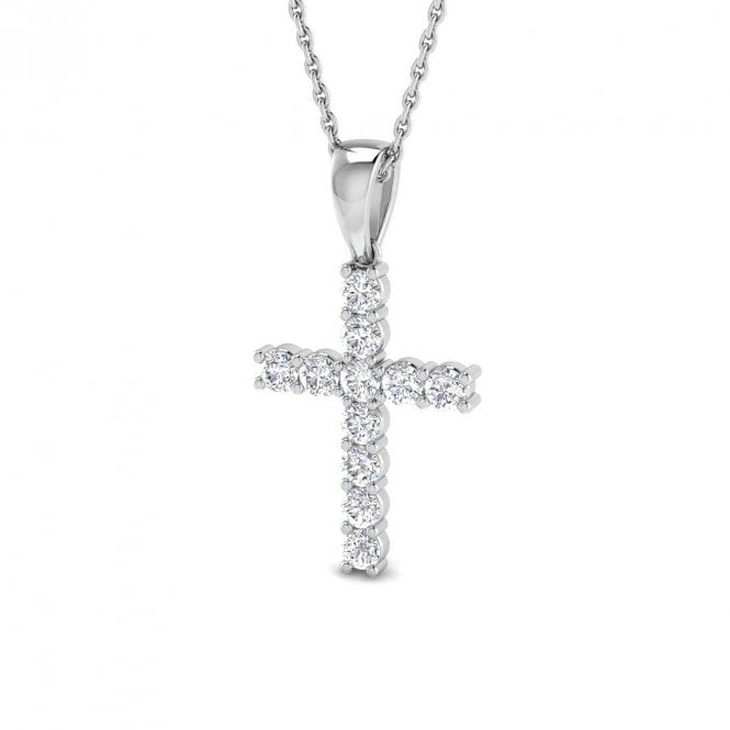 Lowry Diamonds 18ct White Gold Diamond Cross & Chain 0.49CT