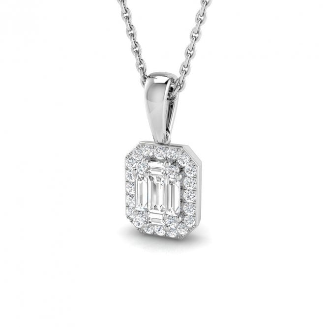 Lowry Diamonds 18ct White Gold Diamond Fancy Pendant & Chain 0.28ct