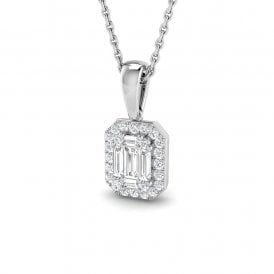 18ct White Gold Diamond Fancy Pendant & Chain 0.28ct