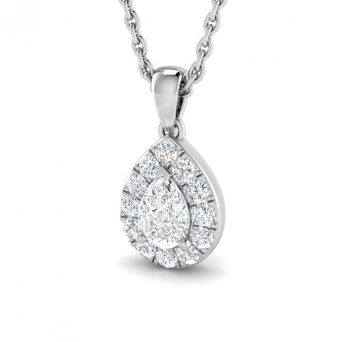 Lowry Diamonds 18ct White Gold Diamond Fancy Pendant & Chain 0.29ct