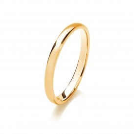 18ct Yellow Gold 2mm Court Wedding Ring