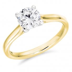 18ct Yellow Gold Lab Grown Diamond Solitaire Ring  Certified 1.5ct E VVS