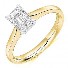 18ct Yellow/Plat Lab Grown Diamond Solitaire Ring 3.13ct E VVS