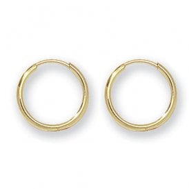 9ct 10mm Hoop Earrings