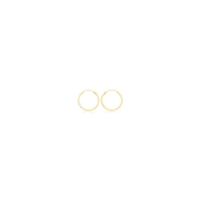 Lowry Gold 9ct 12mm Gold Hoop Earrings