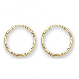 9ct 14mm Hoop Earrings