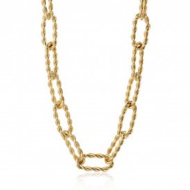 9ct 18" Fancy Oval Twist Link Necklace