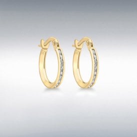 9ct 22mm CZ Hoop Earrings