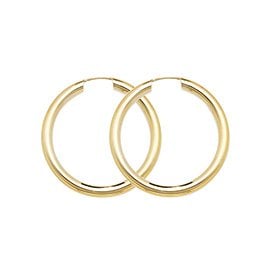 9ct 25mm Hoop Earrings