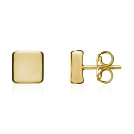 9ct 6.5mm Square Stud Earrings
