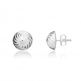 9ct 6mm White Gold Stud Earrings