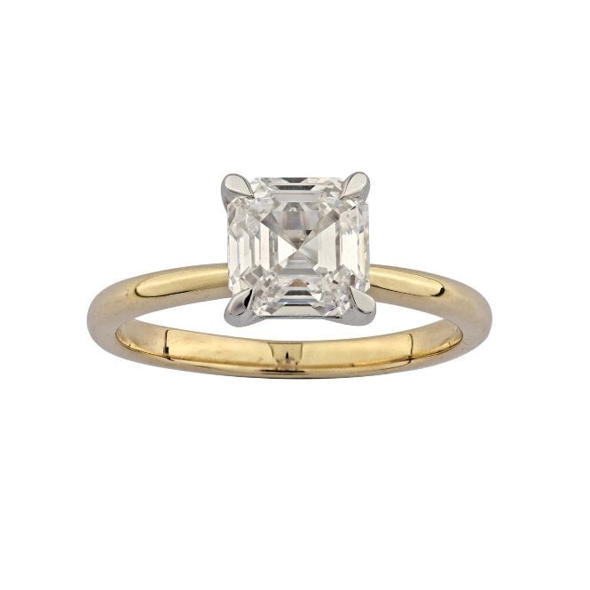 Lowry Diamonds 9ct Asscher Cut Lab Grown Diamond Solitaire Ring 2.04ct Certified E/F , VS1