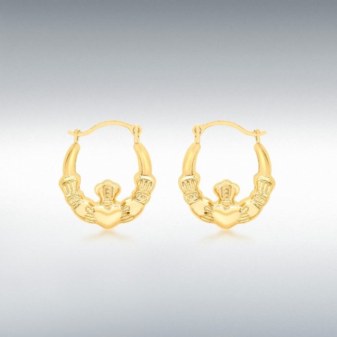 Lowry Gold 9ct Claddagh Creole Earrings