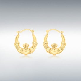 9ct Claddagh Creole Earrings