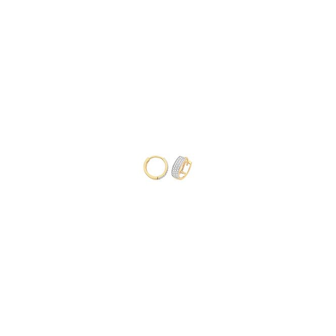 Lowry Gold 9ct CZ Hinged Hoop Earrings