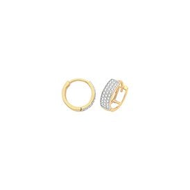 9ct CZ Hinged Hoop Earrings
