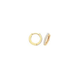 9ct CZ Hinged Hoop Earrings