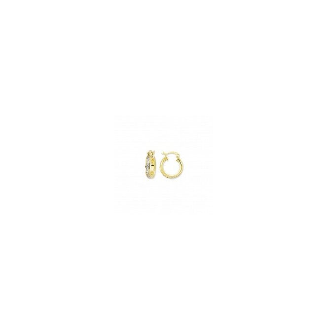 Lowry Gold 9ct CZ Hoop Earrings 18mm