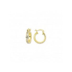 9ct CZ Hoop Earrings 18mm