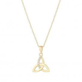 9ct CZ Trinity Knot Necklace