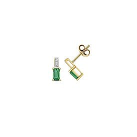 9ct Diamond & Emerald Necklace