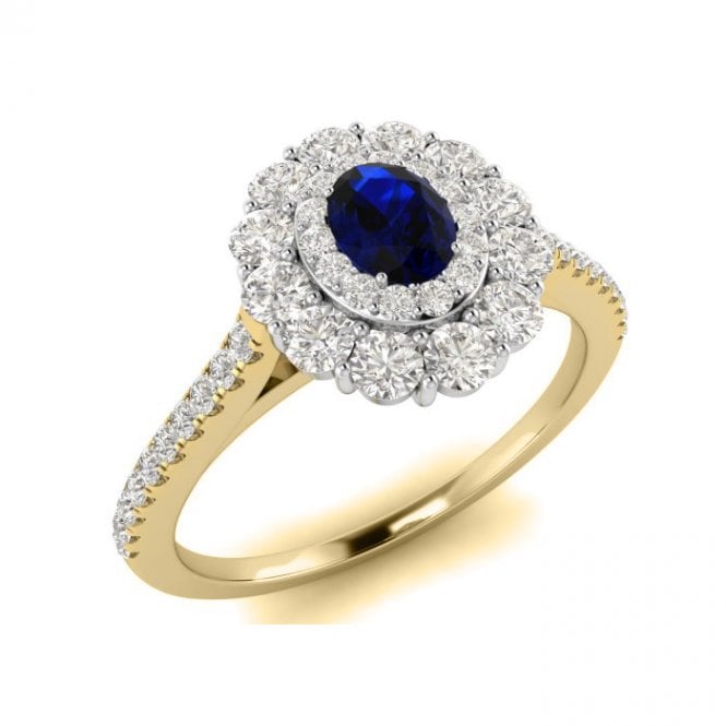 Lowry Diamonds 9ct Diamond & Sapphire Cluster Ring