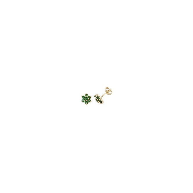 Lowry Gold 9ct Emerald Stud Earrings