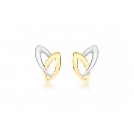 9ct Fancy 2 Colour Stud Earrings
