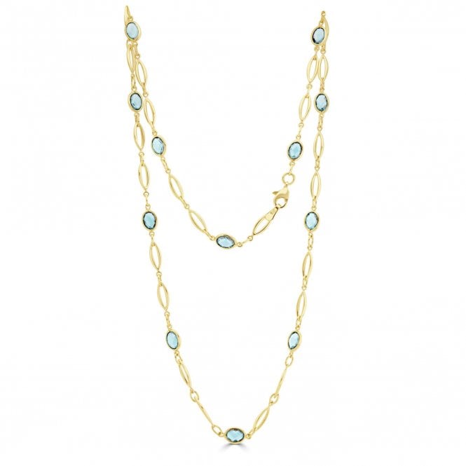 Lowry Gold 9ct Fancy Blue Topaz Necklace