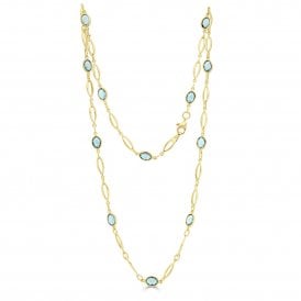 9ct Fancy Blue Topaz Necklace