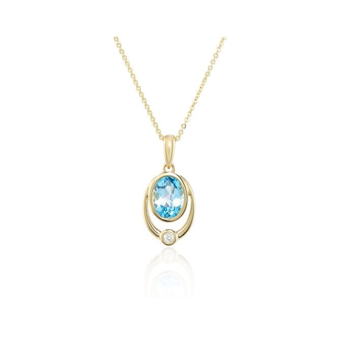 Lowry Gold 9ct Fancy Blue Topaz Necklace