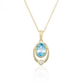 9ct Fancy Blue Topaz Necklace