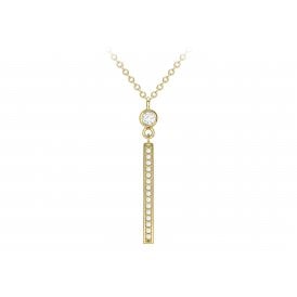 9ct Fancy CZ Bar Pendant